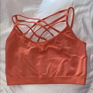 coral colored strapped bralette